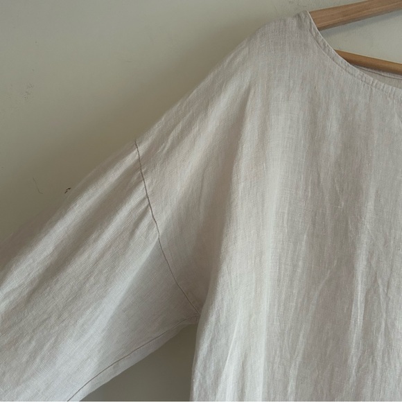 Rosemarine Lagenlook Natural Taupe 100% Linen Sheath Dress Women's Large - Picture 2 of 14